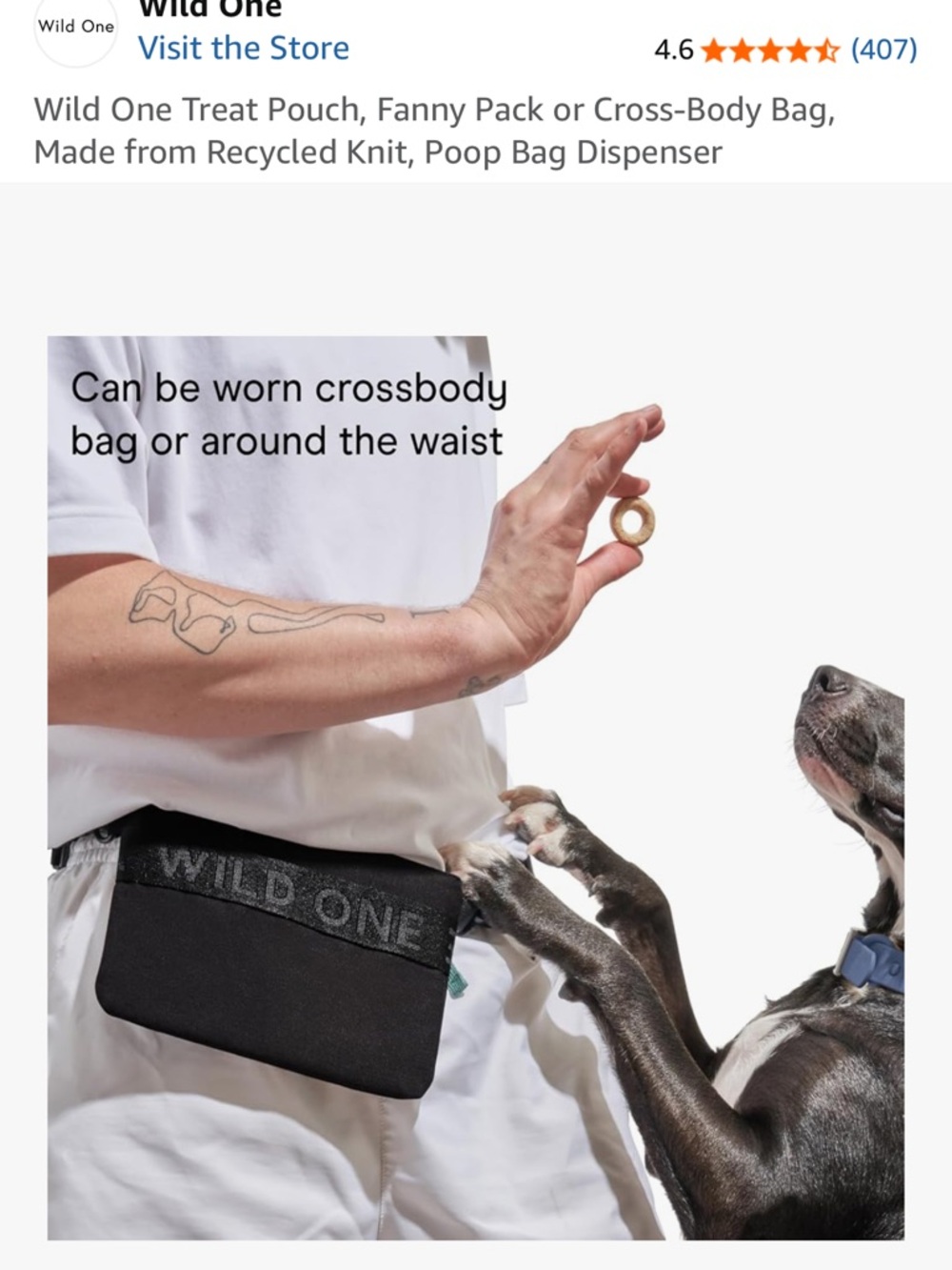 Wild One Black Crossbody Treat Pouch - Picture 2 of 11